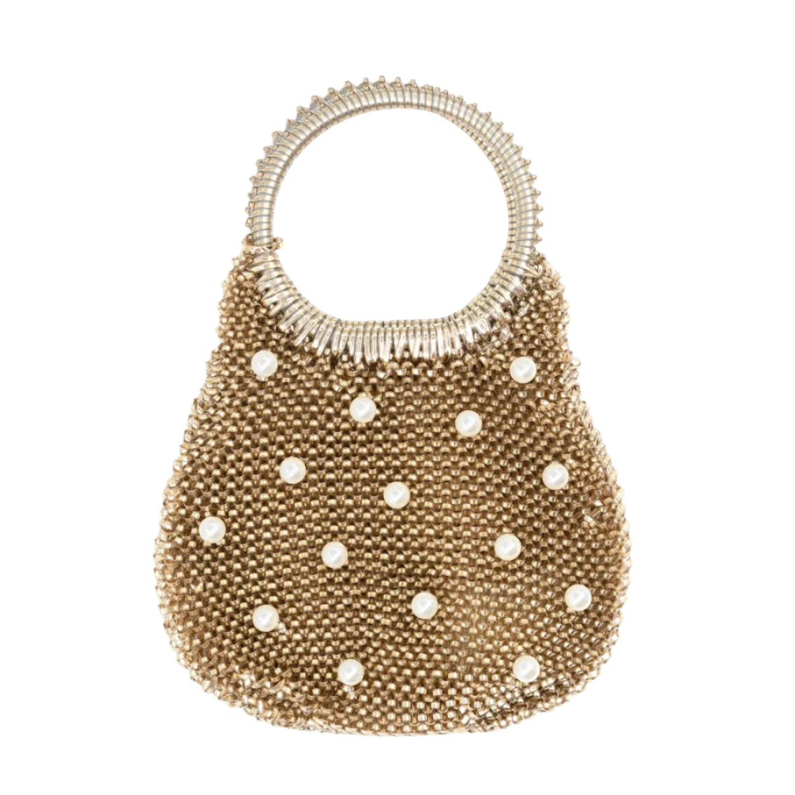 Gold Evening Bag with Pearl