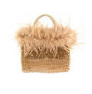 Gold Evening Bag with Fur