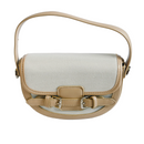 Buckle Décor Top Handle Canva Crossbody Bag