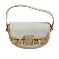Buckle Décor Top Handle Canva Crossbody Bag