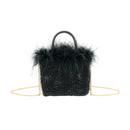 Black Evening Bag with Fur