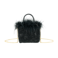 Black Evening Bag with Fur