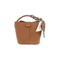 Mini Faux Leather Bag with Scarf