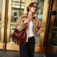 Burgundy Fringed Bag