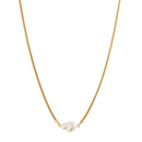 Pearl & Herringbone Chain Necklace