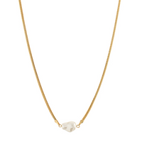 Pearl & Herringbone Chain Necklace