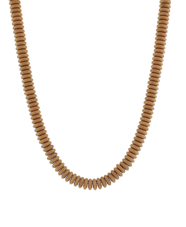 Wide Disk Marble Bead Necklace (*MORE colors!)