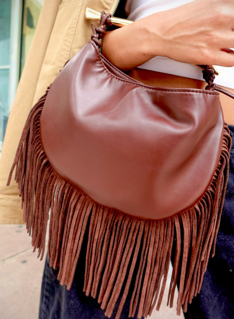 Chocolate Fringed Bag