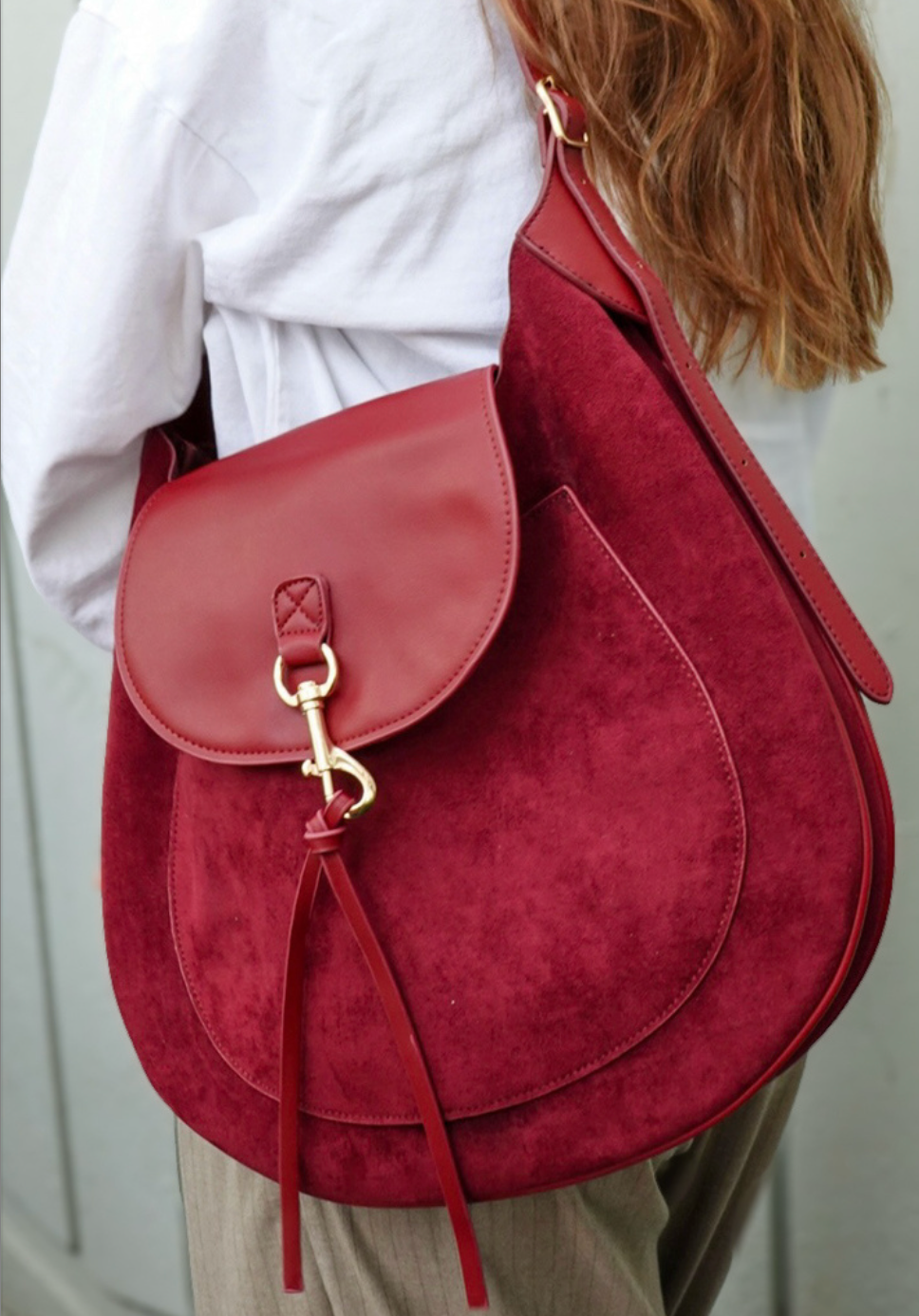 Taupe Suede Tote Bag