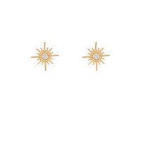 Pave CZ Sunburst Studs