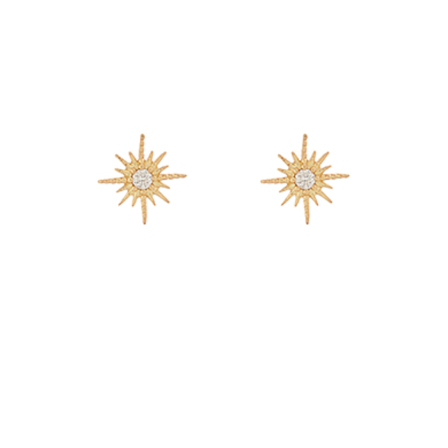 Pave CZ Sunburst Studs