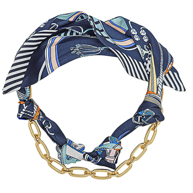 Oval Chain & Scarf Multi-Layer Necklace Set