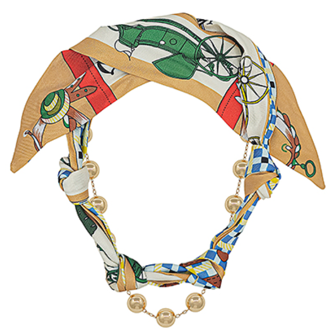 10mm CCB Chain & Scarf Dual Necklace