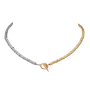 Silver/Gold Metal Disk Bead Necklace
