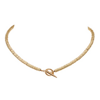 Gold Metal Disk Bead Necklace