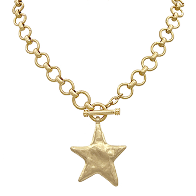 Textured Star Necklace