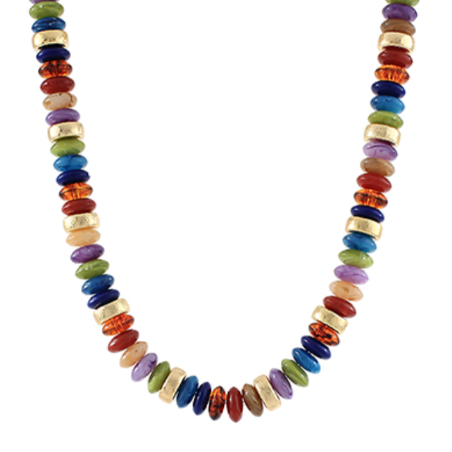Rondelle & Metal Beads Necklace