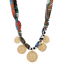 Multi Coin Charm Scarf Necklace