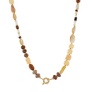 Multi Shape Stone & Wood Bead Necklace