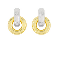 Two-tone Linked Circle Half Hoops