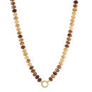 Neutral Marble Bead & Ring Clasp Necklace