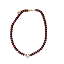 Ruby Marble Bead & Ring Clasp Necklace