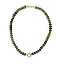 Green Marble Bead & Ring Clasp Necklace