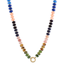 Multi Marble Bead & Ring Clasp Necklace