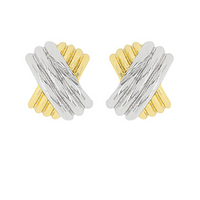 Twotone X Shape Hoops