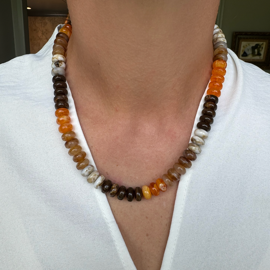 Chunky Resin Disc Beaded Necklace