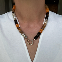 Chunky Resin Disc Beaded Necklace