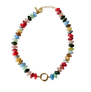 Chunky Resin Disc Beaded Necklace (Multi)