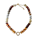 Chunky Resin Disc Beaded Necklace (Neutral)