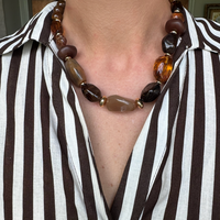 18K Gold Dipped Chunky Beaded Statement Necklace