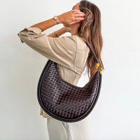 Brown Large Woven Hobo