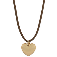 Heart & Stone Faux Cord Necklace