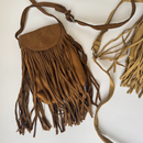 Suede-Like Microfiber Leather Crossbody Bag W/Tassel