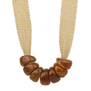 Trapezoid Bead Mesh Fabric Necklace