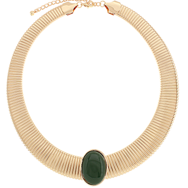 33mm Oval Stone Omega Choker Set