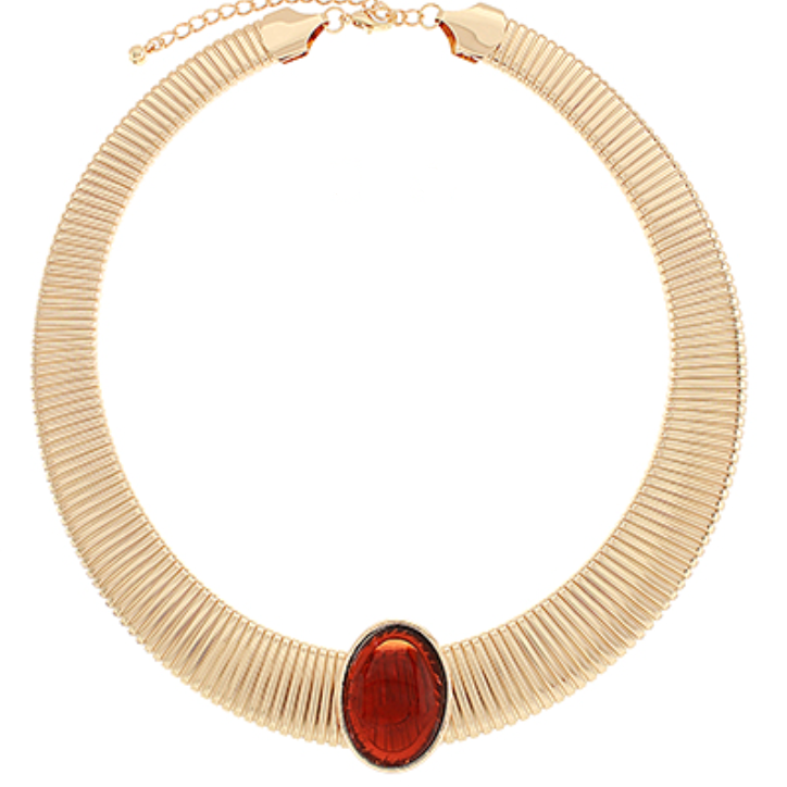 33mm Oval Stone Omega Choker Set