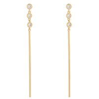 Linear CZ & Bar Earrings