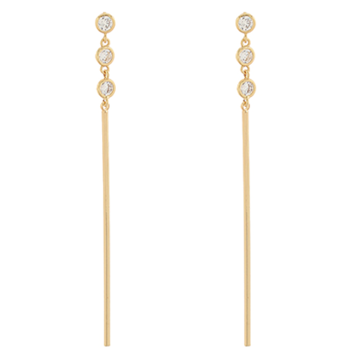 Linear CZ & Bar Earrings