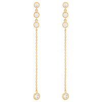 Linear CZ and Chain Earrings