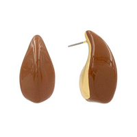 Color Coated Angled Teardrop Earrings