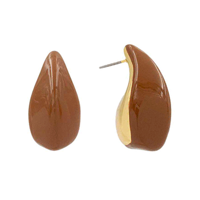 Color Coated Angled Teardrop Earrings