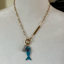 Paperclip Chain with Fish Pendant - Bijou Exclusive