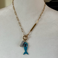 Paperclip Chain with Fish Pendant - Bijou Exclusive