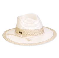 Polyester Adjustable Ivory Paper Braid Sunhat