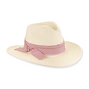 Adjustable, Paperbraid Safari Sunhat with Mauve Ribbon