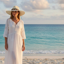 Adjustable, Paperbraid Safari Sunhat with Colorful Beaded Band